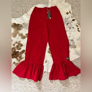 Matilda Jane Red Ruffled Pants Size XS NWT